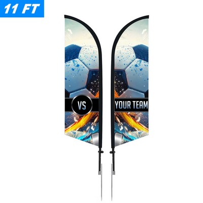 11' Custom Feather Flag Kit - Double Sided w/Spike Base